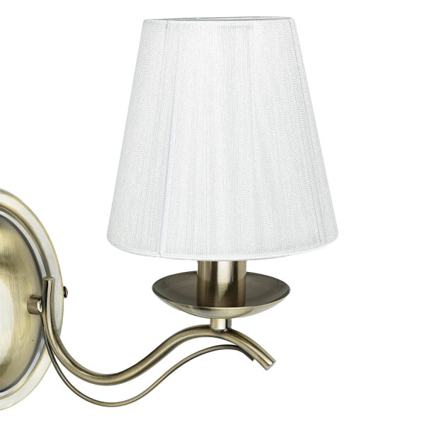 Wandleuchte 2-flmg. im Jugendstil messingfarben