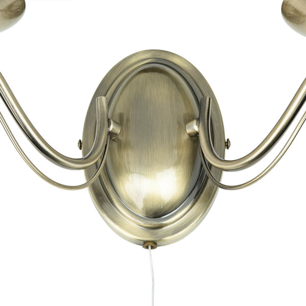 Wandleuchte 2-flmg. im Jugendstil messingfarben
