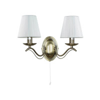 Wandleuchte 2-flmg. im Jugendstil messingfarben
