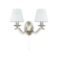 Wandleuchte 2-flmg. im Jugendstil messingfarben