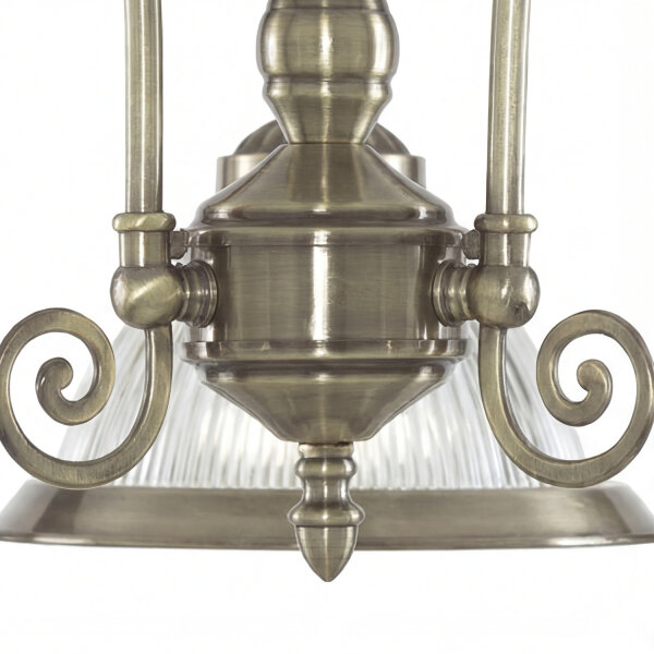 Hängelampe Glas Metall Messing E27 B:62 cm Jugendstil