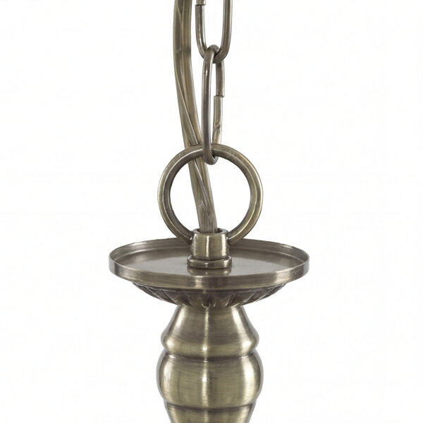 Hängelampe Glas Metall Messing E27 B:62 cm Jugendstil