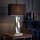 Tischlampe Stoffschirm blendarm 60 cm E27 Chrom Schwarz