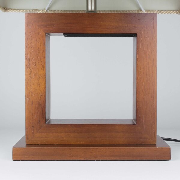 Tischlampe Holz Stoff E27 43,5 cm blendarm Braun Beige