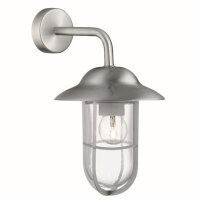Außen Gartenlampe maritim Silber satiniert