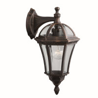 Au&szlig;enwandleuchte Metall Glas Braun IP44 H:40 cm E27
