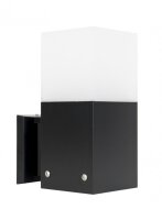 Schwarze Au&szlig;enlampe Wand IP44 blendarm E27 H:22cm