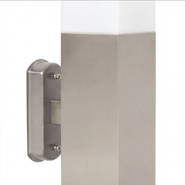 Eckige Außenlampe Edelstahl IP44 blendarm E27