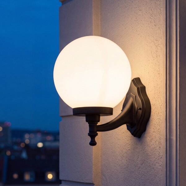Vintage Außenlampe Wand Kugelschirm IP43 blendarm