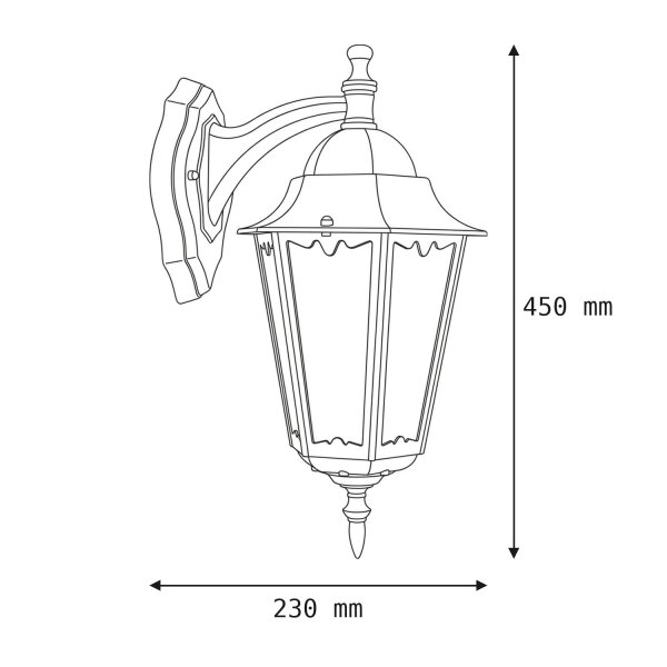 Außenleuchte IP43 Rustikal Aluminium Glas E27
