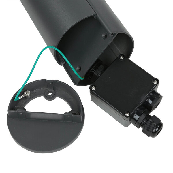 Außenlampe mit Steckdose Anthrazit 46,5cm blendarm