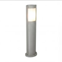Ovale Pollerleuchte CANDO 65 cm IP54 in Silber E27
