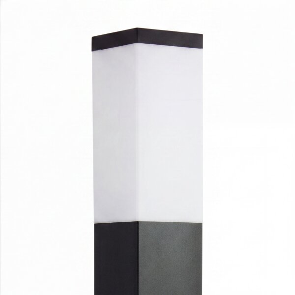 Außenlampe Schwarz Edelstahl 45cm IP44 eckig E27