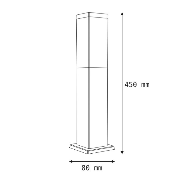 Außenlampe Schwarz Edelstahl 45cm IP44 eckig E27
