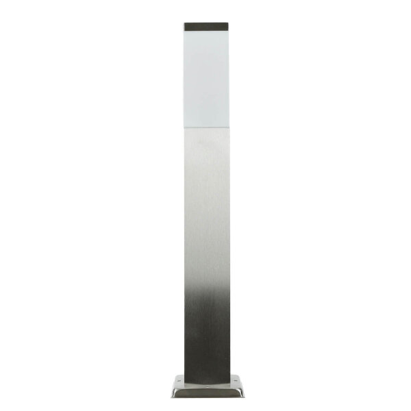 Edelstahl Pollerleuchte in Silber 65cm eckig E27