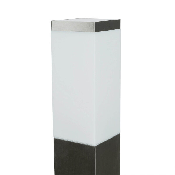 Edelstahl Pollerleuchte in Silber 65cm eckig E27