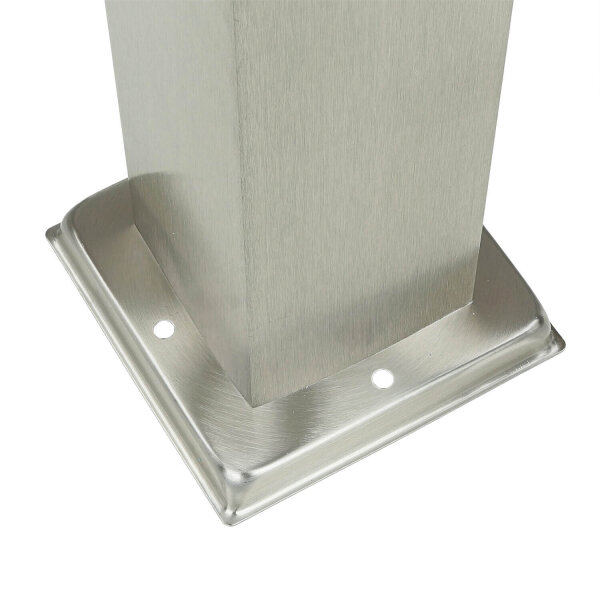 Edelstahl Pollerleuchte in Silber 65cm eckig E27
