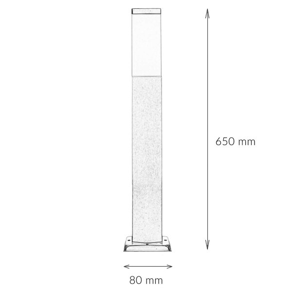 Edelstahl Pollerleuchte in Silber 65cm eckig E27