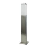 Edelstahl Pollerleuchte in Silber 65cm eckig E27