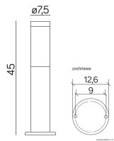 Kleine Pollerleuchte BETULA 45cm Edelstahl IP44