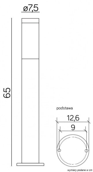 Wegeleuchte Edelstahl 65 cm IP44 blendarm E27