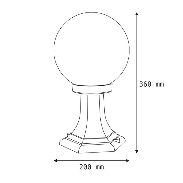 Außenlampe Schwarz Weiß Kugelschirm 36cm E27