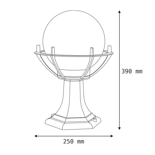 Sockelleuchte Garten Weg 39cm klein IP43 blendarm