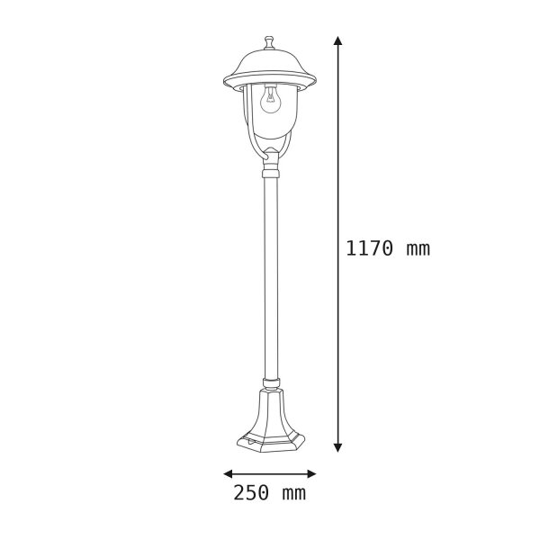 Außenlampe Schwarz 117cm IP43 E27 wetterfest