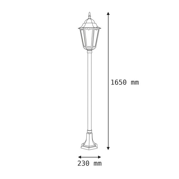 Außen Stehleuchte Schwarz 165cm Rustikal IP43