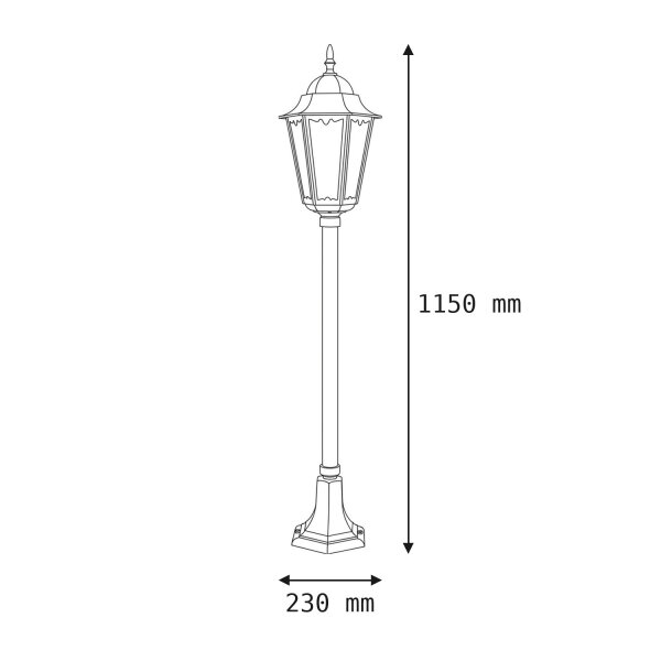 Schwarze Schinkellaterne 115cm Rustikal Aluminium