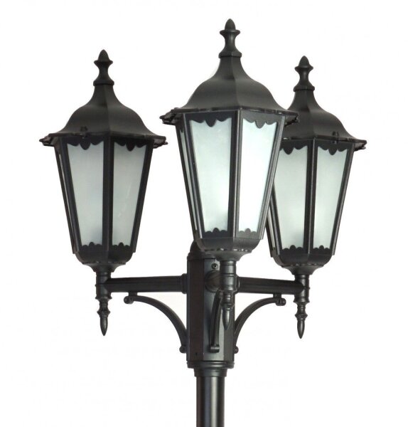Rustikale Wegeleuchte Schwarz 195-295cm hoch E27
