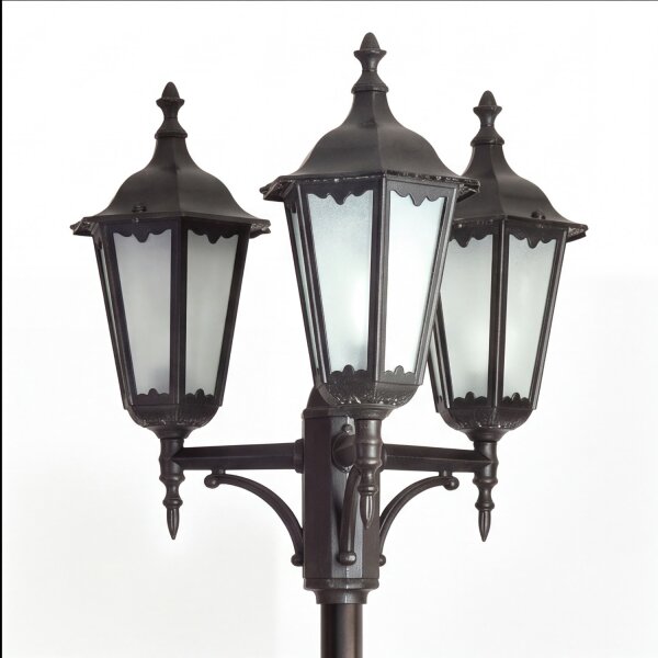 Rustikale Wegeleuchte Schwarz 195-295cm hoch E27