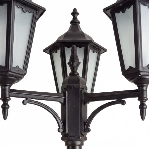 Rustikale Wegeleuchte Schwarz 195-295cm hoch E27