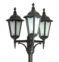 Rustikale Wegeleuchte Schwarz 195-295cm hoch E27