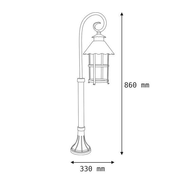 Rustikale Außenlampe TOURNAI 86cm regenfest