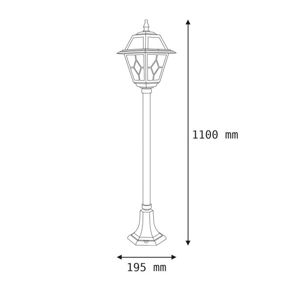 Rustikale Wegeleuchte MERKSEM 110cm IP43 Aluminium