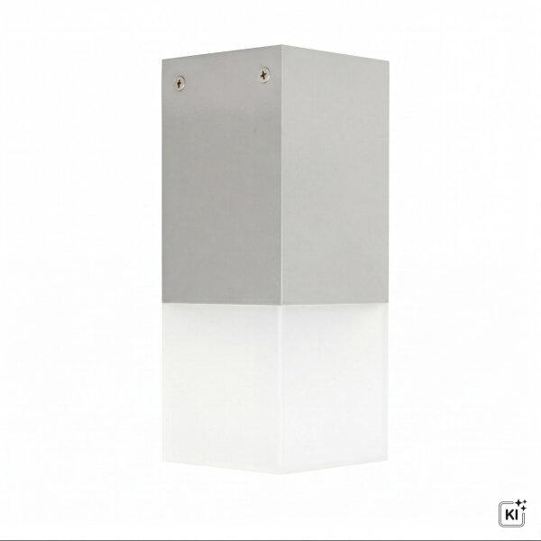 Außenlampe Decke in Silber IP44 eckig blendarm