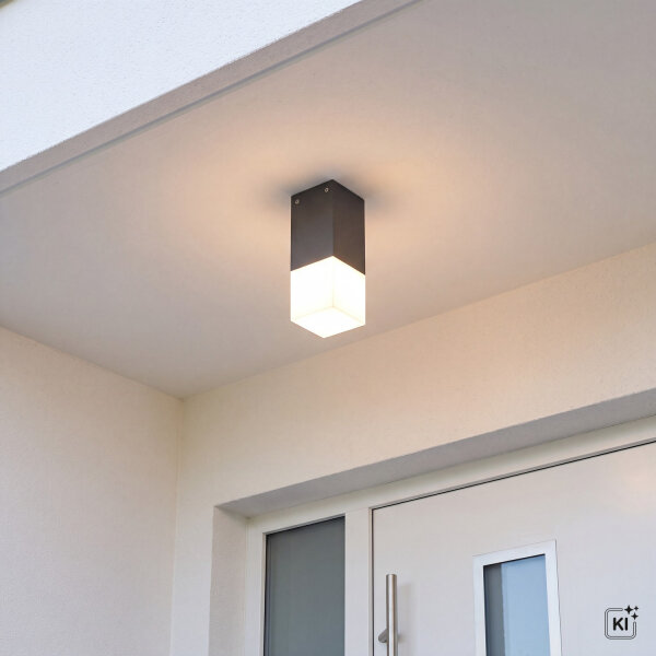 Außenleuchte Anthrazit IP44 Modern eckig E27