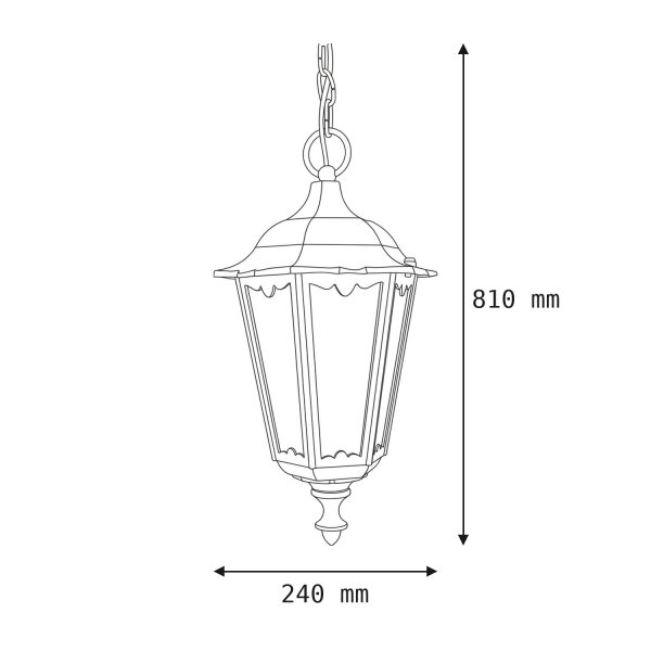 Outdoor Pendelleuchte Schwarz IP43 Rustikal DILSEN