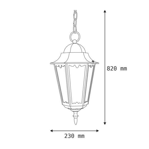 Hängelampe Außen Schwarz Aluminium Glas IP43