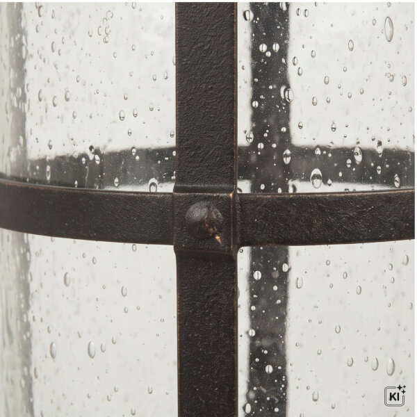 Regenfeste Hängelampe Rustikal Aluminium Glas E27