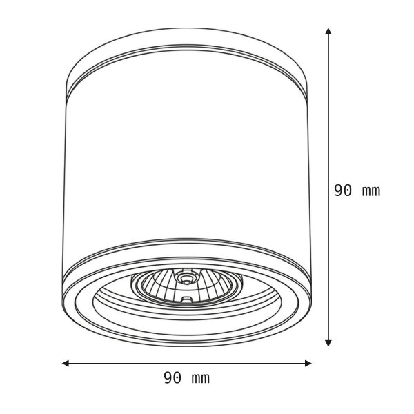 Runde Deckenlampe außen IP54 Ø9 cm Anthrazit GU10