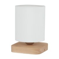 Nachttischlampe Modern Stoff Holz E27 20cm klein