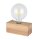 Retro Tischlampe Holz USB Ladefunktion 8cm klein