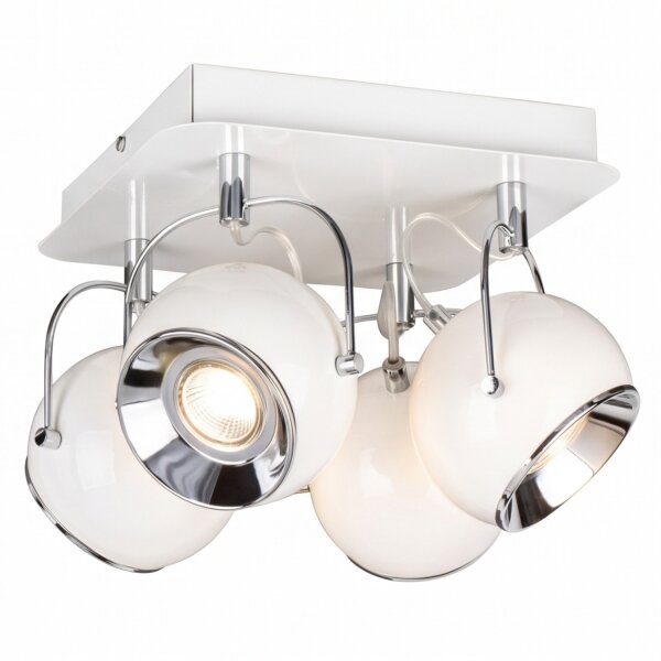 Deckenspot Weiß Metall verstellbar mit LED Vintage