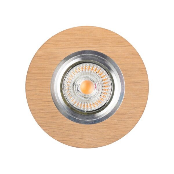 Runder Einbauspot in Eiche Ø10cm mit LED flexibel
