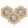 Einbauspot 3-er Set Holz Metall beweglich mit LED