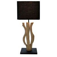 Treibholz Tischlampe Stoff Schirm Handarbeit Wohnzimmer