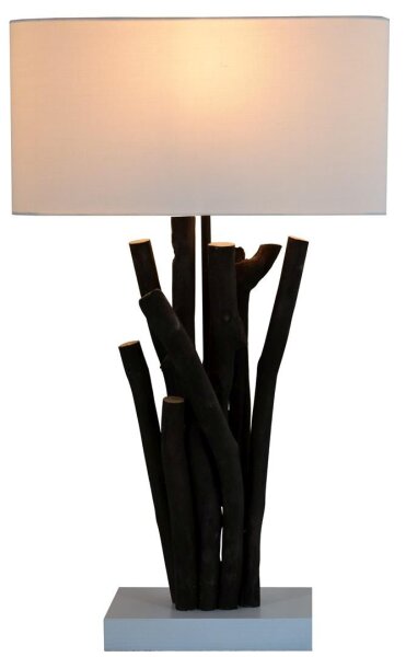 Design Tischlampe SADAO Treibholz Leinen