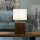 Vintage Tischlampe Treibholz Stoff Handarbeit LAMPHUN
